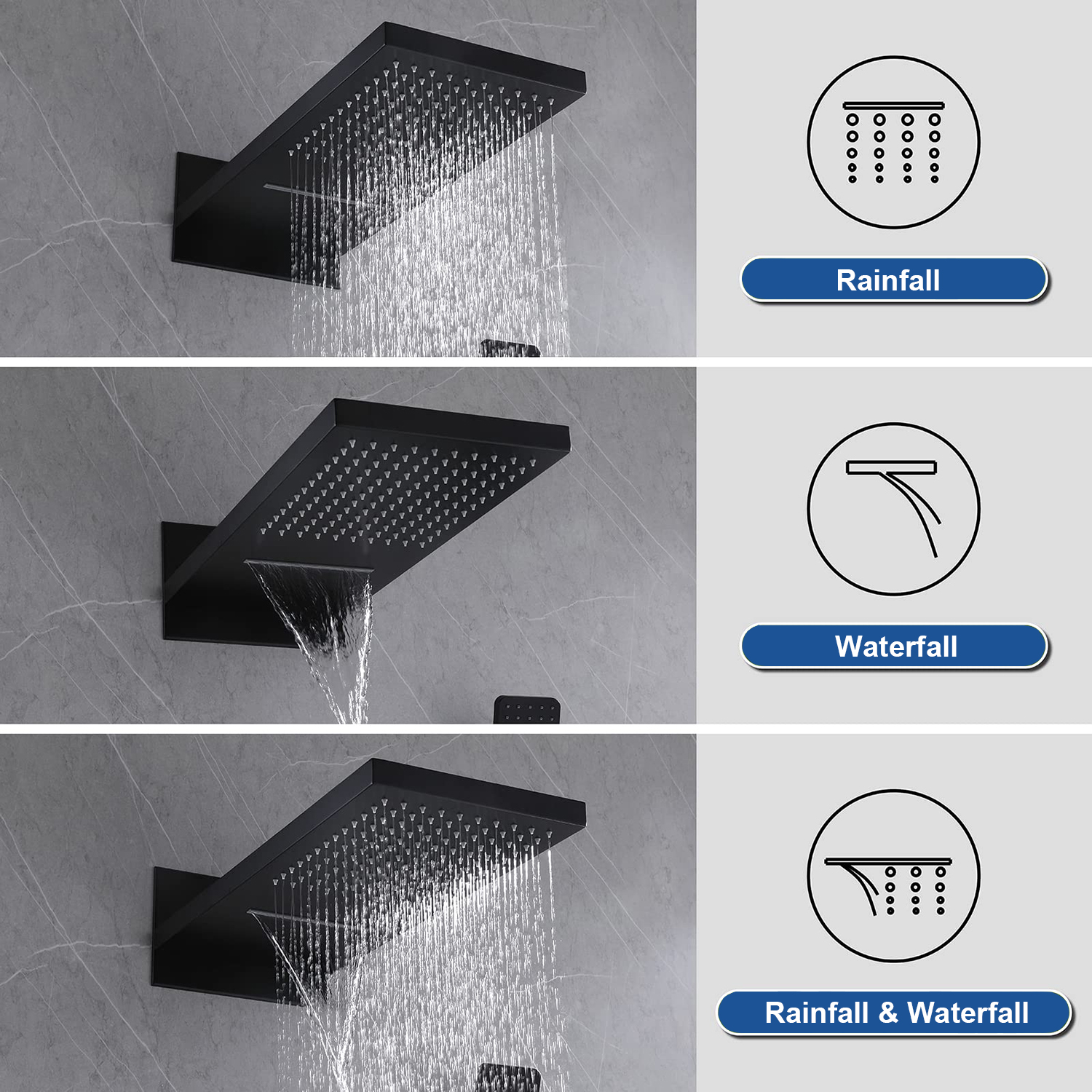 Sistema de chuveiro de chuva montado na parede de fábrica na China com válvula misturadora termostática e conjunto combinado de chuveiro portátil