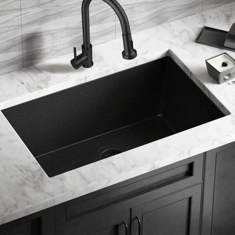 Pia de cozinha de aço inoxidável Nano Undermount moderna preta fosca