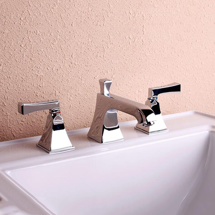 Aquacubic cupc latão sólido 8 polegadas torneira de pia de banheiro generalizada com 3 furos torneira de banheiro
