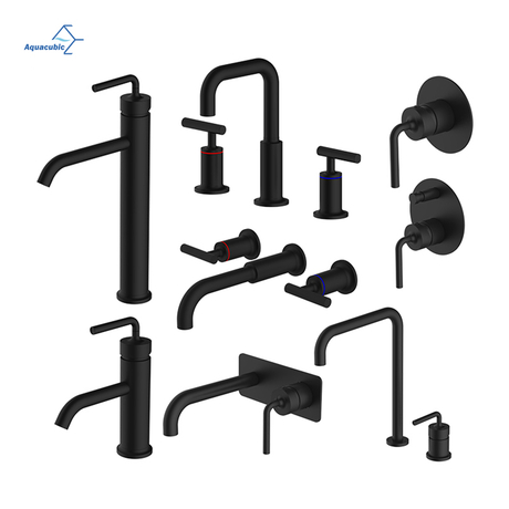 Torneira de banheiro Aquacubic Black Bronze de 8 polegadas generalizada para lavatório de arco baixo