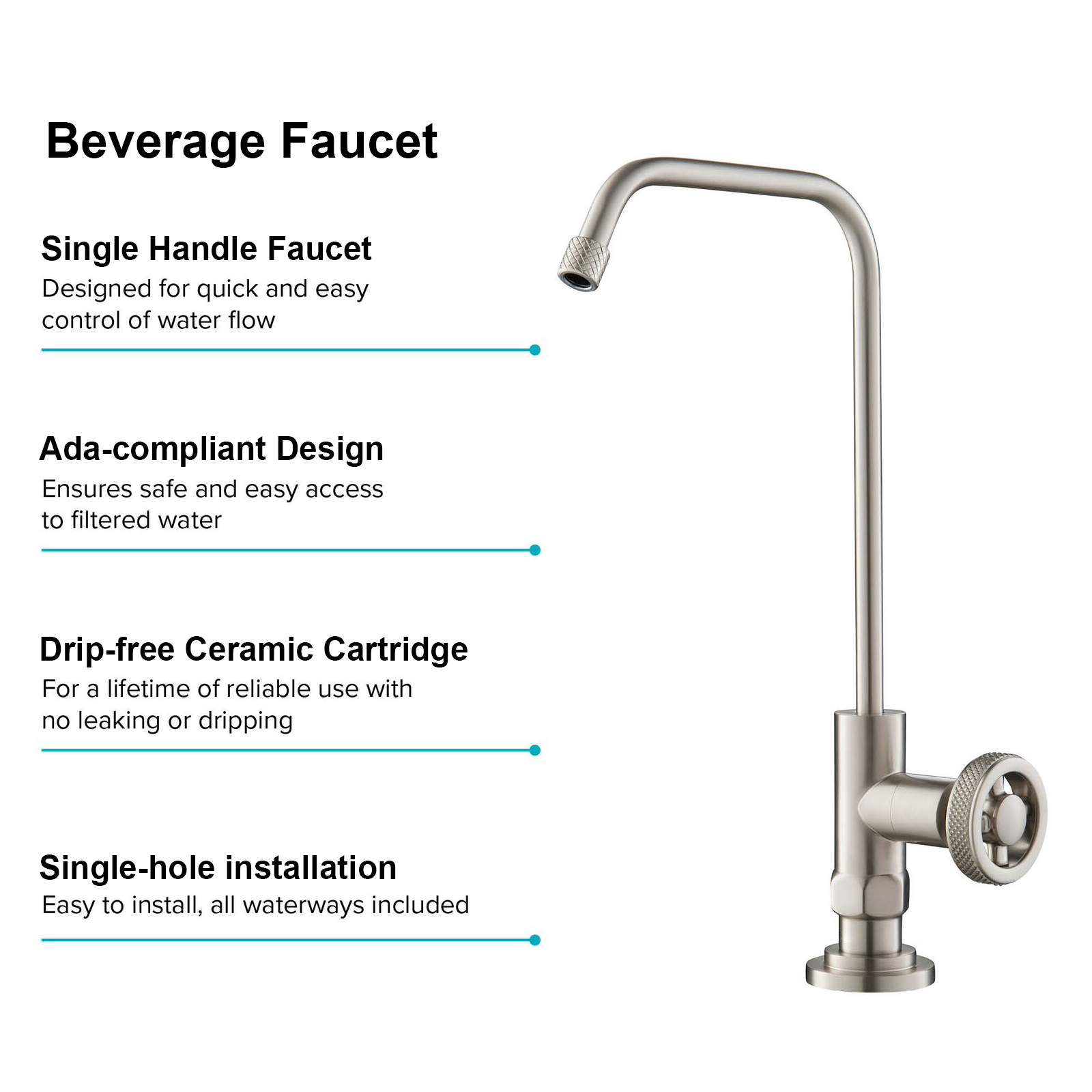 Torneira de filtragem de água aquacúbica, osmose reversa, sem espaço de ar, sistema de filtragem de água potável, bico dispensador de água