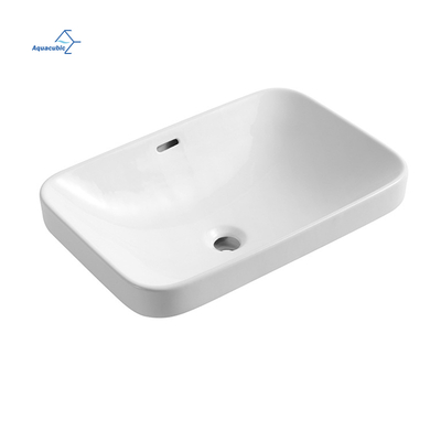 Louças sanitárias semi-balcão lavabo branco cerâmica lavatório retangular pia do banheiro
