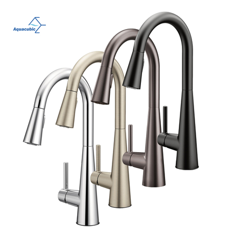 Fabricante cUPC latão sem chumbo nsf 61-9 torneira misturadora de água de alça única pull down superfície cromada torneira de cozinha