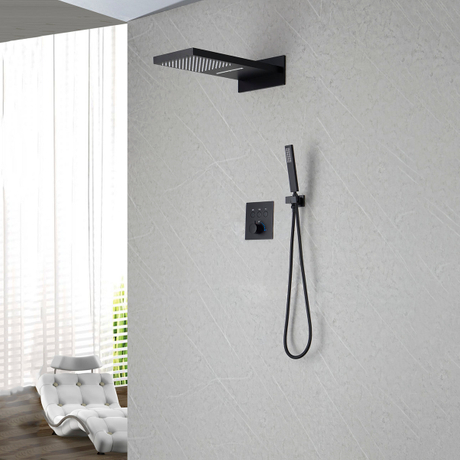 China fornecedor montado na parede com 3 funções conjunto de torneira de banho e chuveiro sistema de chuveiro cascata para banheiro