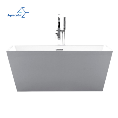 Banheira de hidromassagem de imersão em acrílico com design contemporâneo de luxo de 67 polegadas com transbordamento e dreno