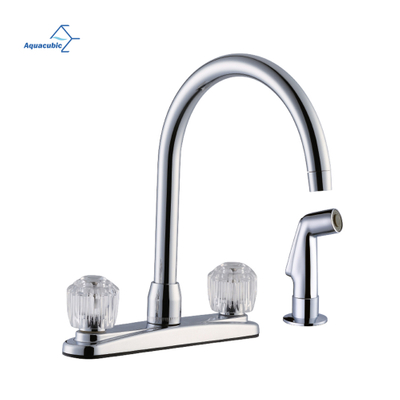 Estilo americano 8 'difundido bico de pescoço de ganso alça de cristal torneira de cozinha com pulverizador lateral