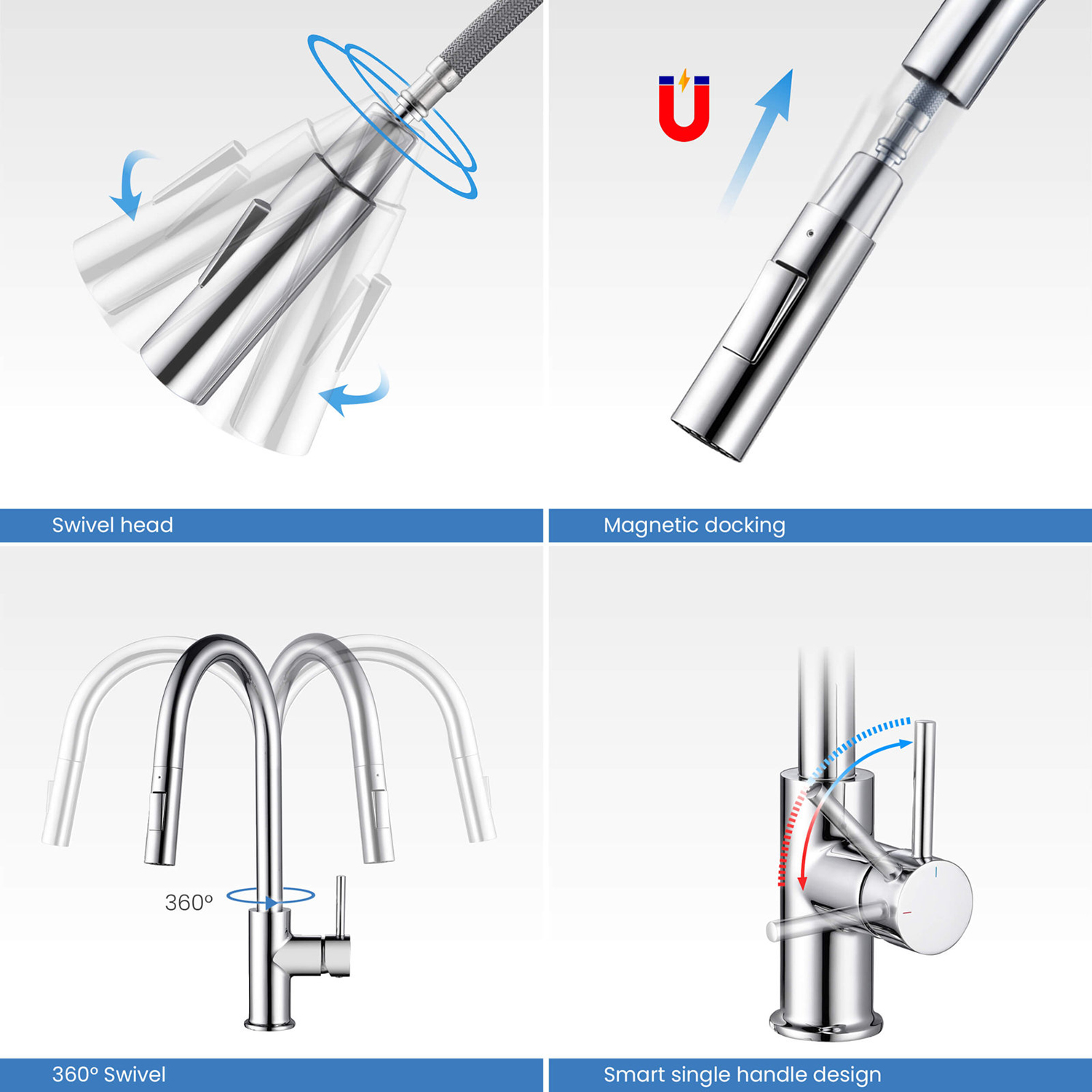 Torneiras de cozinha pull out pull down misturador da cozinha pia chrome upc torneira moderna pia da cozinha com pulverizador