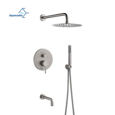 Conjunto de chuveiro aquacúbico preto na parede do banheiro kits de latão conjunto de chuveiro de chuva conjunto de torneira misturadora