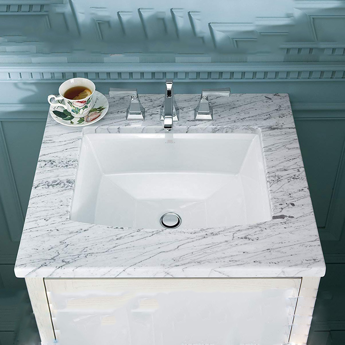 China fabricante Design Moderno Pia Branca para Casa de Banho Retangular de Cerâmica para Lavar as Mãos Pias Undermount 