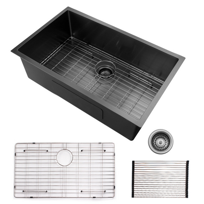 Aquacubic 304 aço inoxidável feito à mão Undermount UPC 30 * 21 polegadas PVD Gunmetal preto pia de cozinha