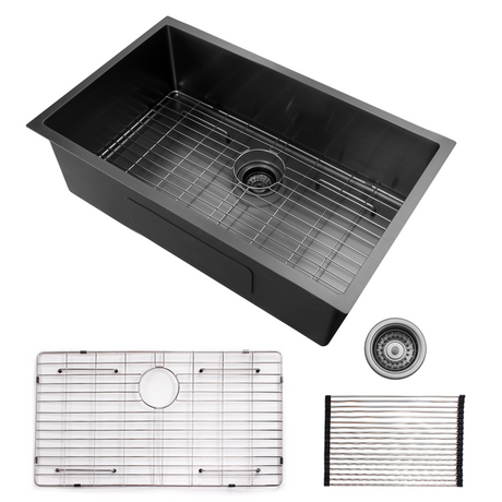 Aquacubic 304 aço inoxidável feito à mão Undermount UPC 30 * 21 polegadas PVD Gunmetal preto pia de cozinha