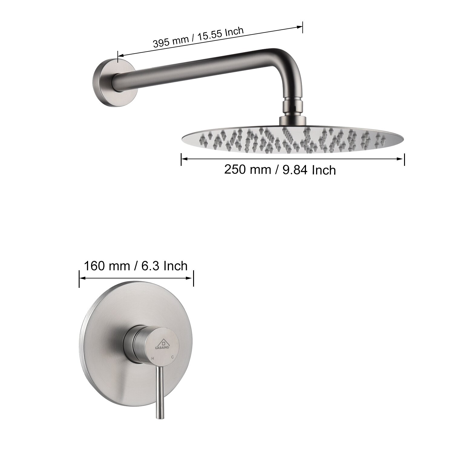 Aquacubic Wall Mount Rainfall Banheira e Sistema de Chuveiro com Pressão Balanceada com Válvula Rough-in