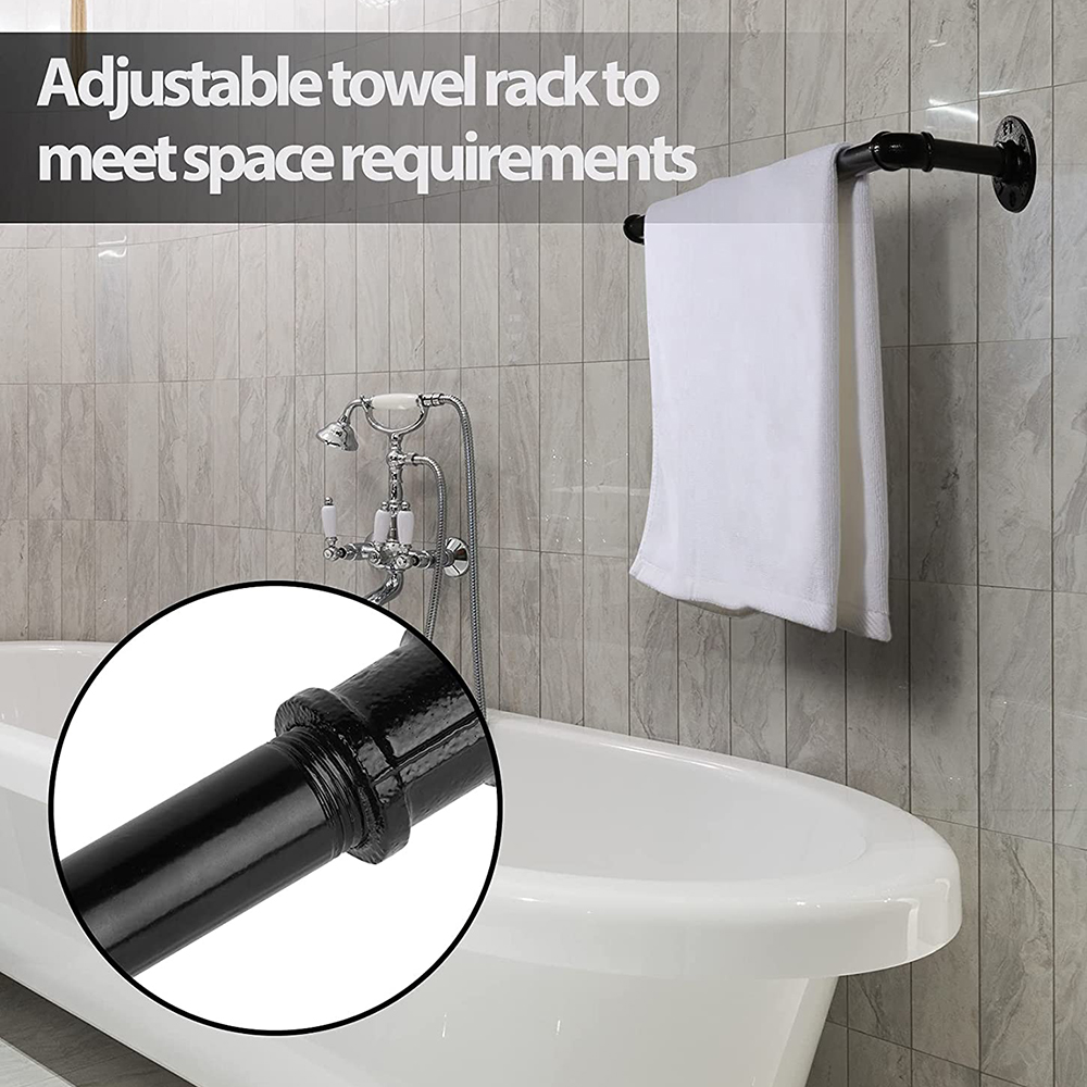 Moderno chique galvanizado preto tubo industrial conjunto de acessórios de banheiro por decoração de tubo kit de 4 peças