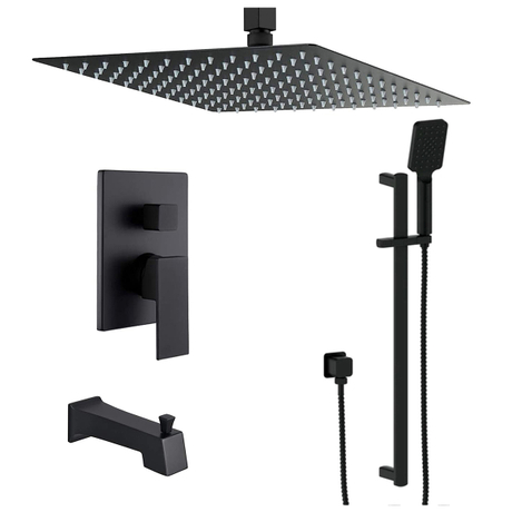 Conjunto de torneira de chuveiro com chuveiro de chuva com sistema de chuveiro com bico de banheira AF5280-7F