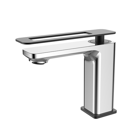 Torneira moderna universal de latão direto da fábrica, alavanca única cromada, misturador de furo único, torneira de banheiro