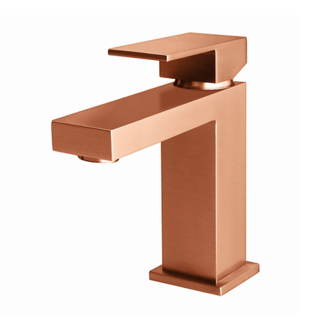 Torneira de banheiro de latão rosa ouro escovado de furo único cUPC torneira para lavatório