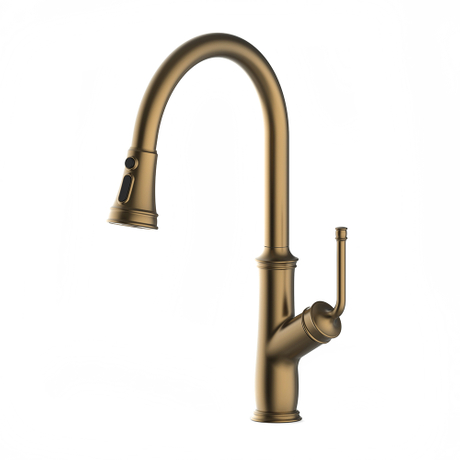 Torneira de cozinha aquacúbica cUPC sem chumbo corpo de latão escovado ouro puxado para baixo AF3068-5G