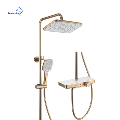 Moderno sistema de chuveiro de chuva na parede com torneiras termostáticas antiderrapante botão rotativo controle design multifuncional