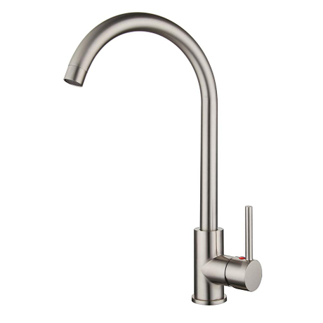 Venda Quente Torneira de cozinha de aço inoxidável 304 com alça única, robinet de cozinha grifo de la cocina
