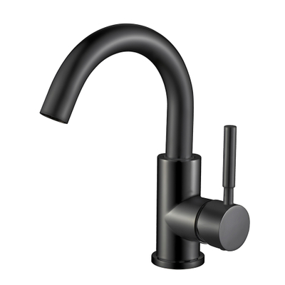 Torneira de cozinha de bronze sem chumbo corpo curto preto fosco