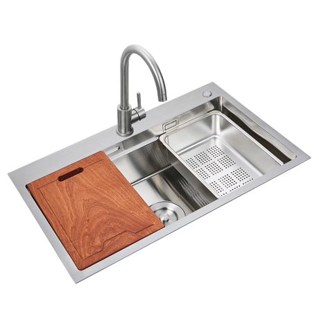 Aquacubic 30 x 18 polegadas Luminárias de cozinha drop-in Topmount Workstation 1 bacia artesanal 304 aço inoxidável pia de cozinha