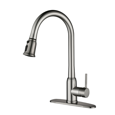 Torneira de cozinha aquacubic cUPC montada no convés de baixo chumbo com pulverizador suspenso AF1035-5