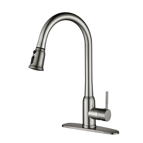 Torneira de cozinha aquacubic cUPC montada no convés de baixo chumbo com pulverizador suspenso AF1035-5