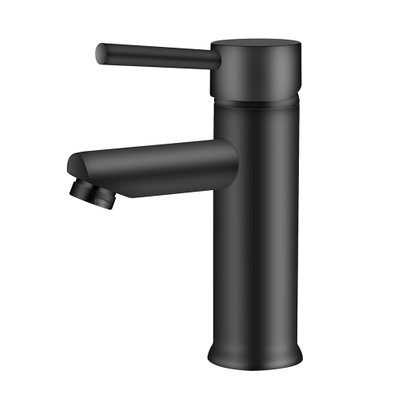 Torneira de lavatório de aço inoxidável preto fosco para lavatório