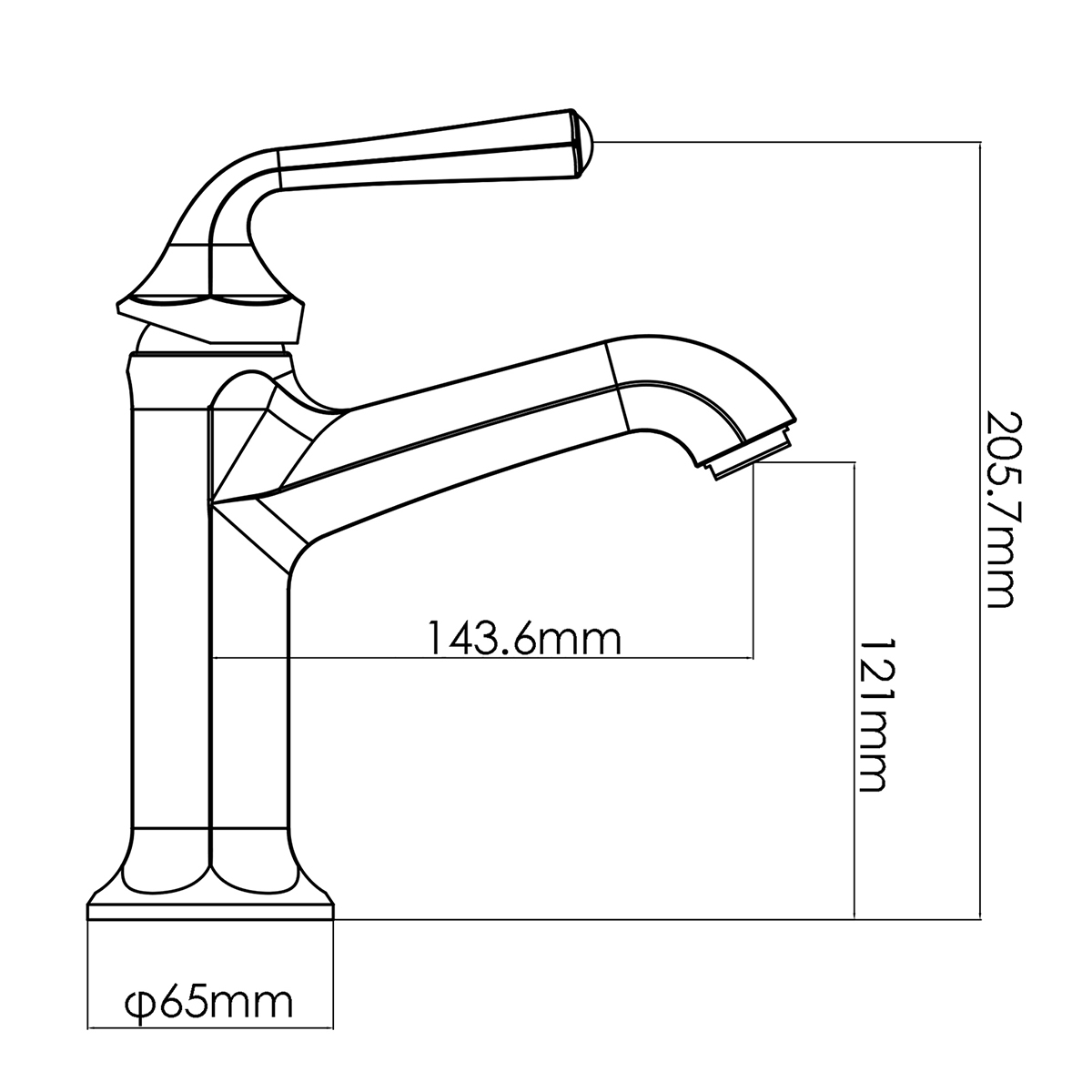 Design moderno de corte de diamante com uma alça polida cromada antiga torneira para pia de banheiro com CUPC