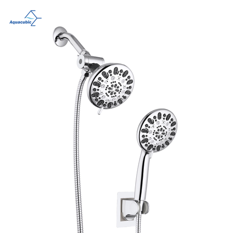 Chuveiro de mão e chuveiro de chuva combo sistema de cabeça de chuveiro mangueira desviador de água de 3 vias com aço inoxidável 5 'face dupla 2 em 1