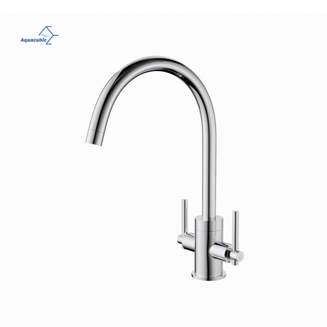 Torneira de pia comercial com 2 alças de água fria e quente torneira de pia de cozinha cupc para restaurante