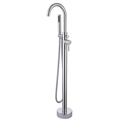 Torneira para banheira Aquacubic de alto fluxo para banheiro, quente e fria, autônoma, com chuveiro de mão