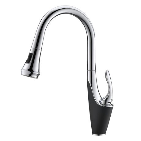 Novo design com certificação CUPC estilo americano de latão com uma alça de torneiras de cozinha com pulverizador pull down