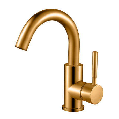 Torneira de cozinha de bronze escovado de corpo curto sem chumbo