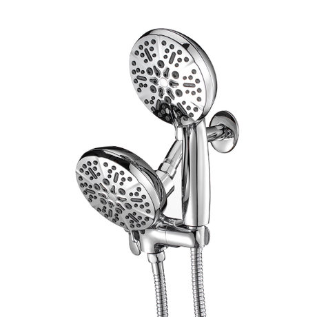 Alta pressão Chrome 7 funções Top Rainfall Rain Dual Shower Head Combo com chuveiro de mão