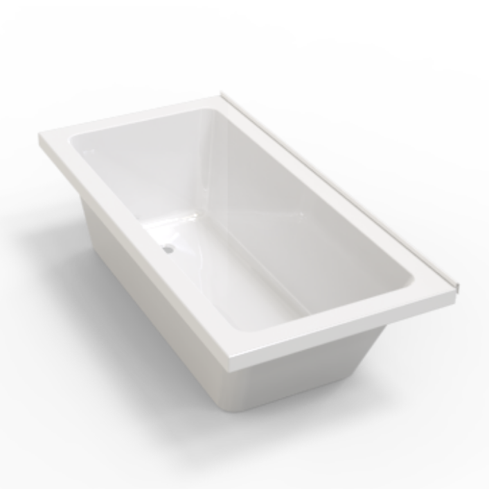 Banheira de imersão em acrílico branco brilhante design contemporâneo banheira autônoma AB1677