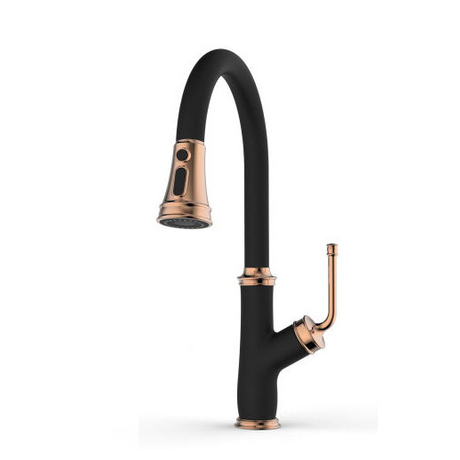 Aquacubic cUPC corpo de latão sólido sem chumbo ouro e preto pull down torneira de cozinha