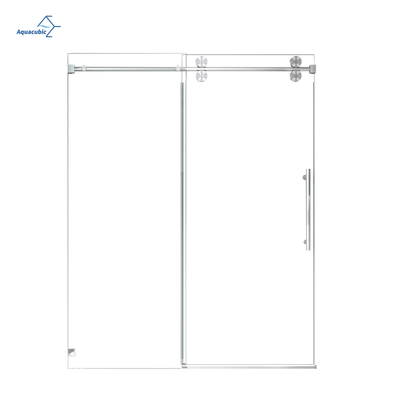 Acessórios para banheiro de fábrica na China, porta deslizante de aço inoxidável, box de chuveiro, vidro temperado sem moldura