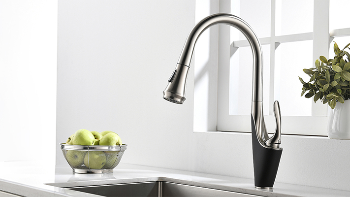 <span style="font-size:22px;">Torneira de cozinha</span><br> <span style="font-size:16px;"><span style="color:#c7c7d2;">Puxe para baixo, alça única, alça dupla, conjunto central.</span></span>