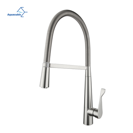 Aquacubic cUPC NSF moderno baixo chumbo certificado design elegante primavera pescoço pull down água torneira da cozinha