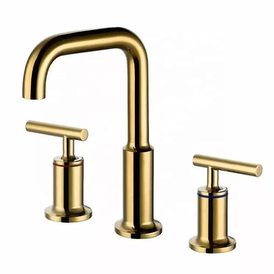 Torneira de armário de banheiro ODM Gold Cupc Misturador para lavatório com 3 furos