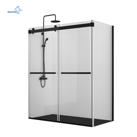 Moderno hardware de aço inoxidável à prova d'água sem moldura para chuveiros banheiro porta deslizante para chuveiro