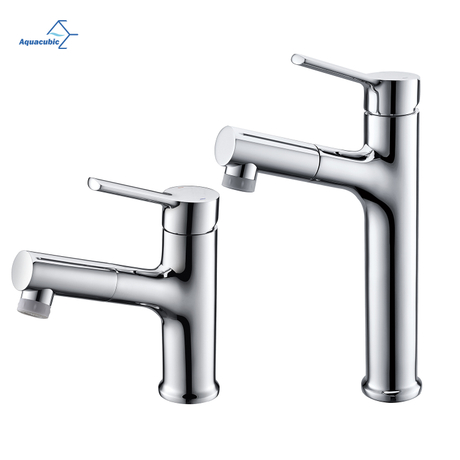 Fornecedor de fábrica aquacubic 360 rotativas cromadas modernas torneiras de lavatório pull out torneira de água do banheiro