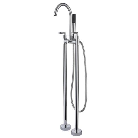 Torneiras em cascata montadas no chão para banheira autônoma Aquacubic Home com chuveiro de mão