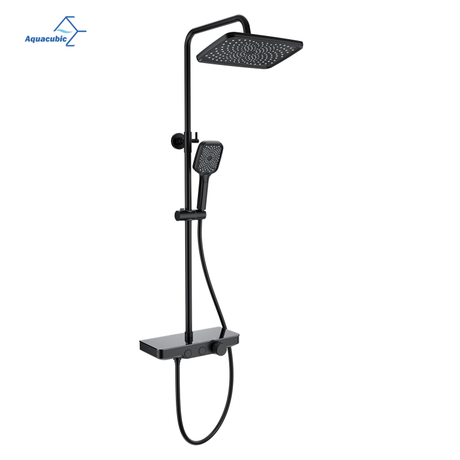 Moderno sistema de chuveiro de chuva na parede com torneiras termostáticas antiderrapante botão rotativo controle design multifuncional