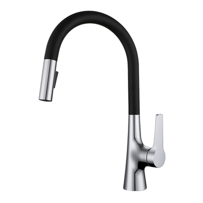 Aquacubic cUPC Certified Cartucho de cerâmica de superfície de cor branca elegante Pulverizador de furo único Torneira de cozinha montada no convés