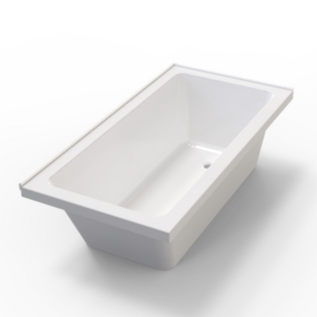 Banheira de imersão em acrílico branco brilhante design contemporâneo banheira autônoma AB1677