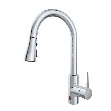 Torneira de cozinha sem toque com sensor cromado torneira de cozinha com pulverizador suspenso