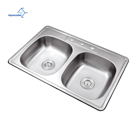 Pia de cozinha moderna 830 x 550 x 120 polegadas tigela dupla de aço inoxidável prensada/desenhada