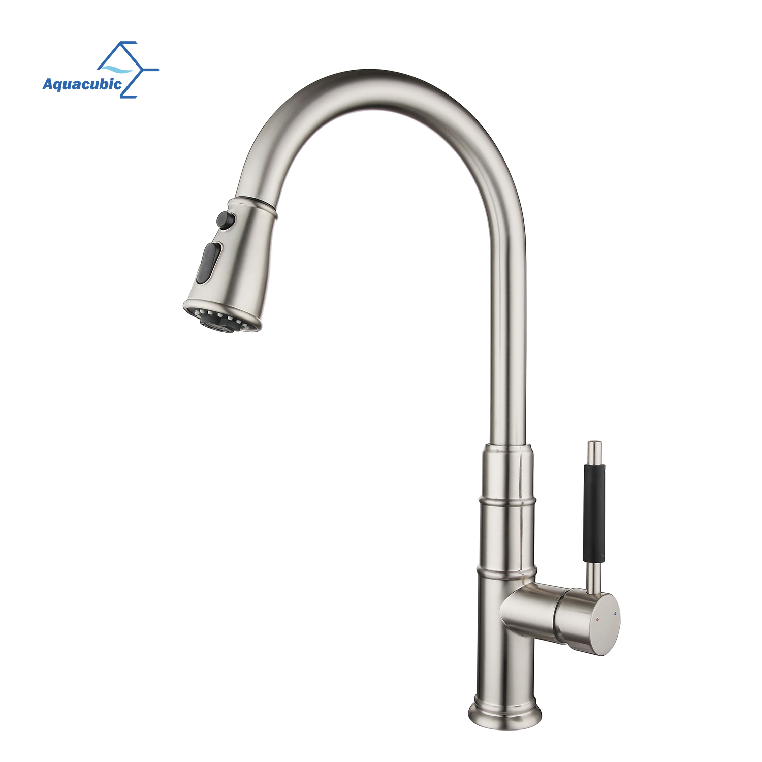 Aquacubic cUPC CEC 304 mangueira flexível de aço inoxidável puxa para baixo torneiras de cozinha 